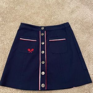 Navy Blue Camp Collection Tennis Skirt